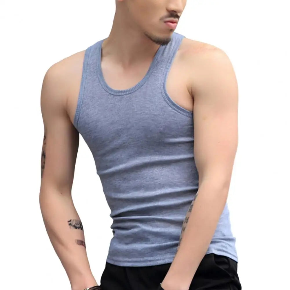 Men's Sleeveless Tank Tops, Slim Fit Fitness Gym T-Shirt 