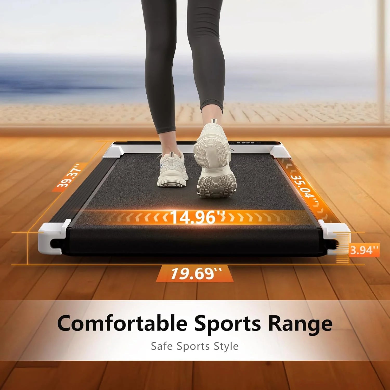 2-in-1 Incline Walking Pad Treadmill for Home and Office, 2.5HP Compact Design with Remote Control and LED Display