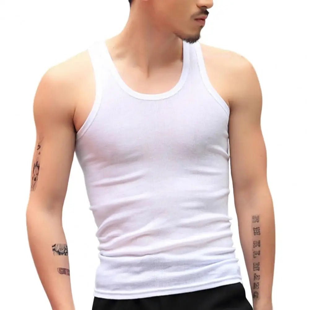 Men's Sleeveless Tank Tops, Slim Fit Fitness Gym T-Shirt 