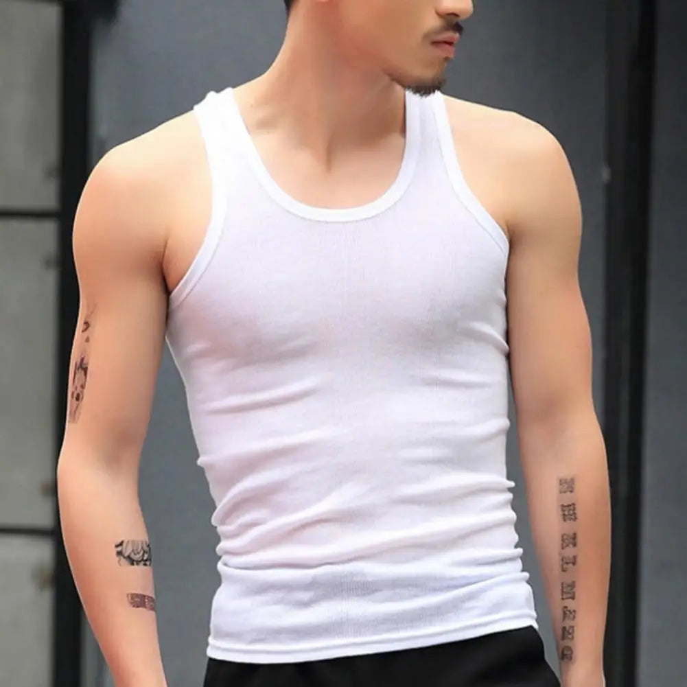 Men's Sleeveless Tank Tops, Slim Fit Fitness Gym T-Shirt 