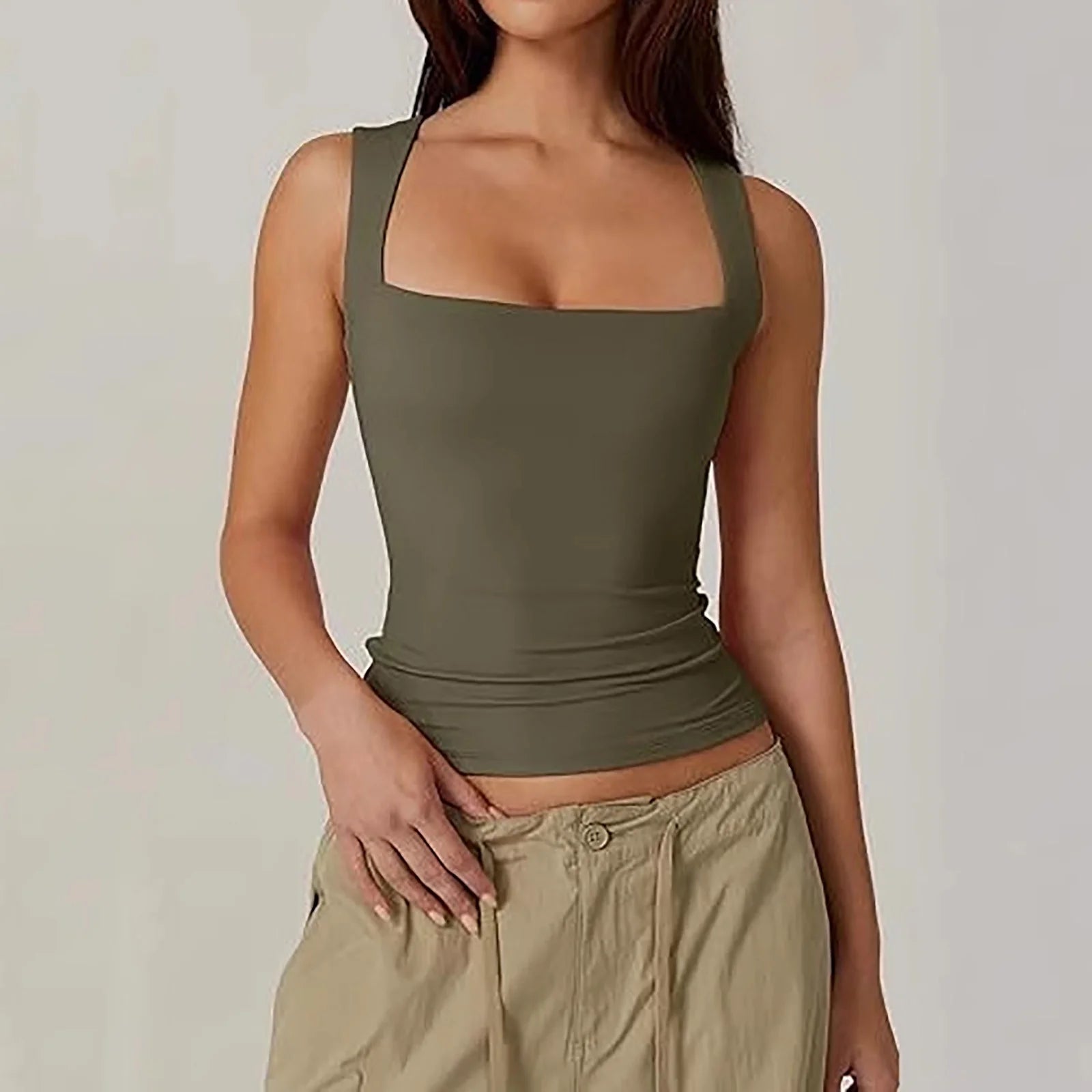 Womens Tank Tops Summer Sleeveless Crop Tops Slim Fit 