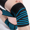 Professional Blue Knee Wraps for Weightlifting, Gym Workouts, Cross Training, and Powerlifting - Compression and Elastic Support for Squats (Pair)