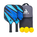 Ben Johns Blue Lightning Pickleball Set, 2 Fiberglass Paddles, Paddle Bag, 4 Balls