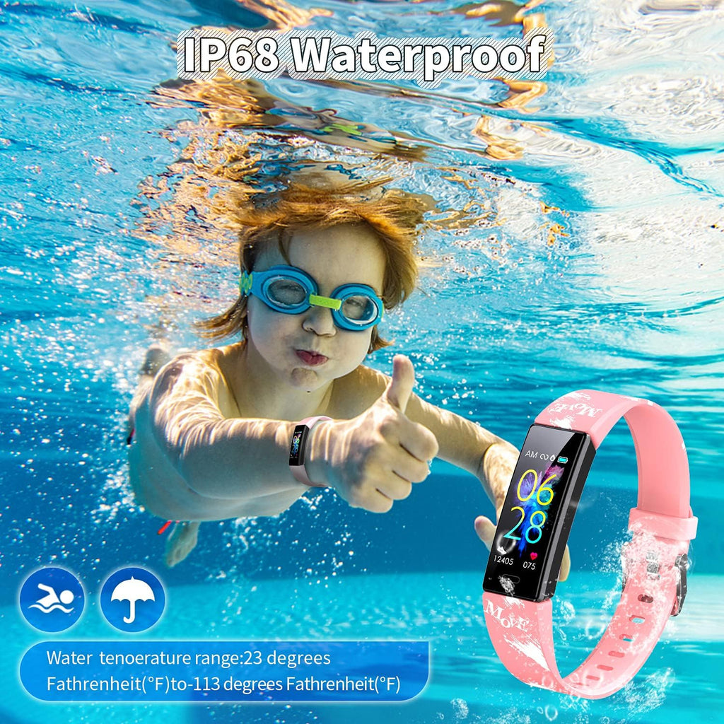 Children's Fitness Tracker Watch with IP68 Waterproofing, Pedometer, Stopwatch, and 11 Sport Modes for Ages 6-16