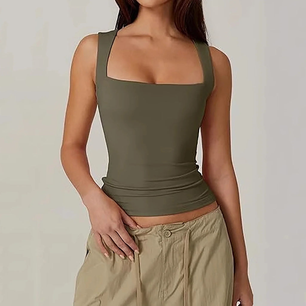 Womens Tank Tops Summer Sleeveless Crop Tops Slim Fit 