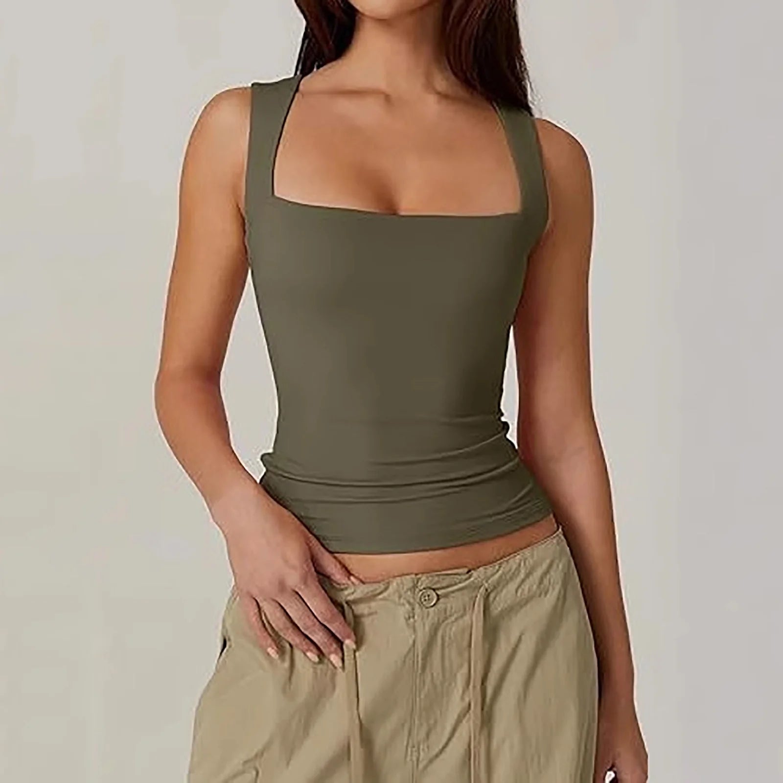 Womens Tank Tops Summer Sleeveless Crop Tops Slim Fit 