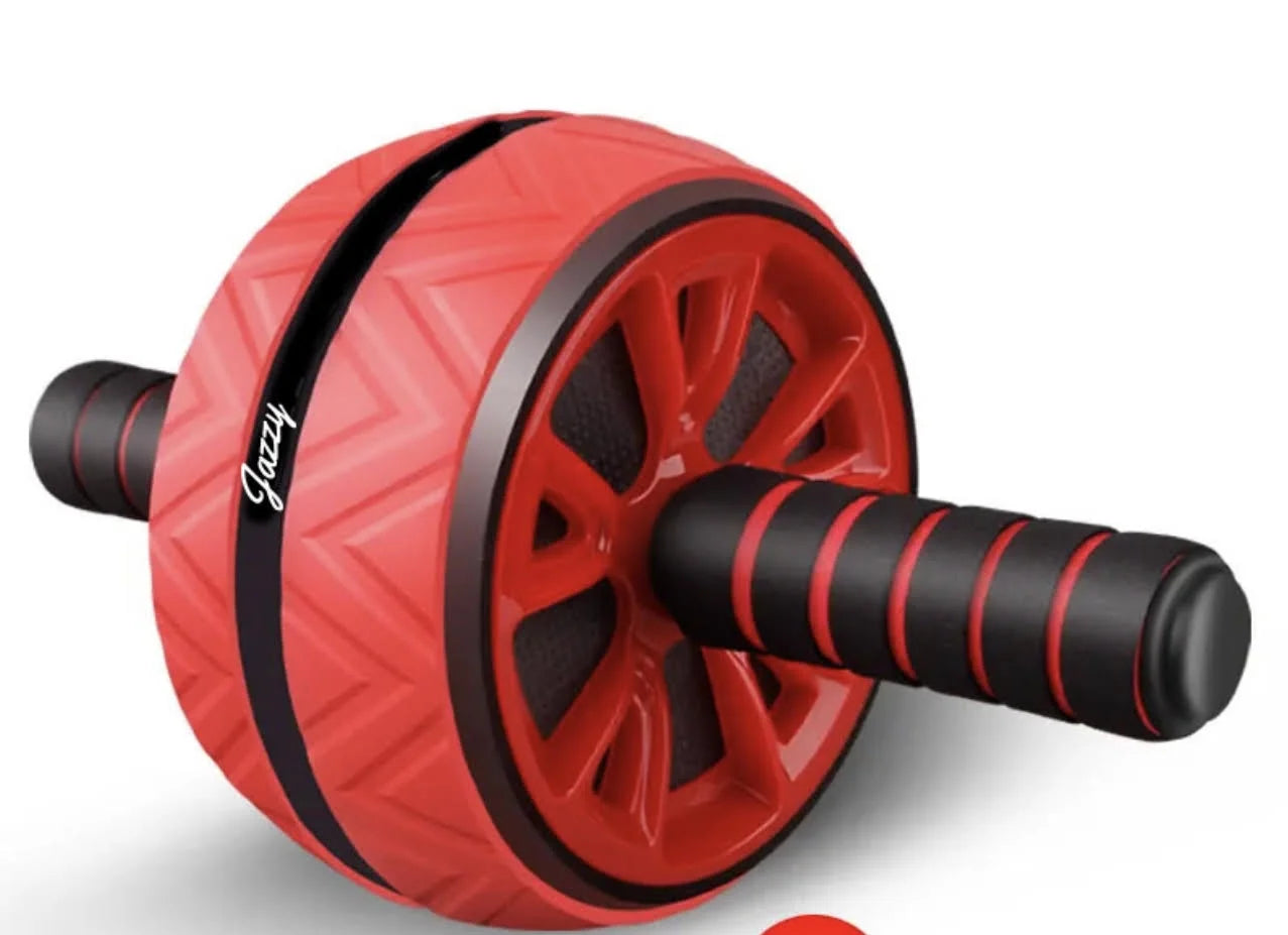 17-in-1 Ab Roller Wheel Workout Equipment Set with Resistance Bands, Knee Mat, Jump Rope, and Push-Up Bar for Core Strength Training at Home and Gym - Unisex Design in Red